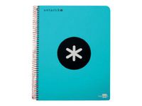 Antartik - Cahier à spirale A4 (21x29,7 cm) - 240 pages - petits carreaux (5x5 mm) - turquoise