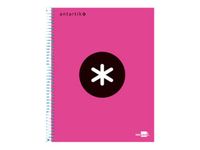 Antartik - Cahier à spirale A4 (21x29,7 cm) - 240 pages - petits carreaux (5x5 mm) - rose
