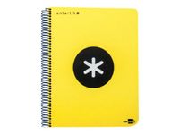 Antartik - Cahier à spirale A4 (21x29,7 cm) - 240 pages - petits carreaux (5x5 mm) - jaune