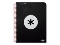 Antartik - Cahier à spirale A4 (21x29,7 cm) - 240 pages - petits carreaux (5x5 mm) - noir