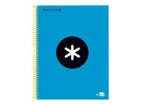 Antartik - Cahier à spirale A4 (21x29,7 cm) - 240 pages - petits carreaux (5x5 mm) - bleu - couverture rembordée