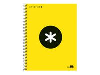 Antartik - Cahier à spirale A4 (21x29,7 cm) - 240 pages - petits carreaux (5x5 mm) - jaune - couverture rembordée