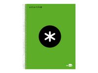 Antartik - Cahier à spirale A4 (21x29,7 cm) - 240 pages - petits carreaux (5x5 mm) - vert - couverture rembordée