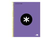 Antartik - Cahier à spirale A5 - 240 pages - petits carreaux (5x5 mm) - violet