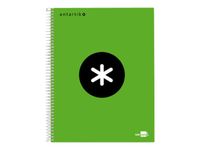 Antartik - Cahier à spirale A5 - 240 pages - petits carreaux (5x5 mm) - vert