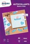 Avery - 12 Étiquettes multi-usages blanches - 199,6 x 289,1 mm - Impression jet d'encre - réf J8167-12