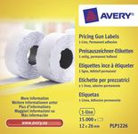 Avery - 10 rouleaux de 1500 étiquettes pour étiqueteuse 1 ligne - 12 x 26 mm - Blanc