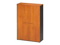 Armoire haute JAZZ+ - L120 x H183 x P48 - 2 portes - 4 étagères - Aulne