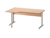 Bureau compact à gauche JAZZ+ - L160 cm - Pieds métal - Hêtre