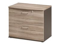 Rangement bas JAZZ+ - L80 x H71 x P48 - 2 tiroirs - Chêne gris