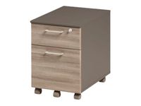 Caisson mobile JAZZ+ - Profondeur 60 cm - 2 tiroirs - Chêne gris