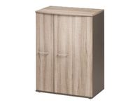 Armoire haute JAZZ+ - L80 x H112 x P48 - 3 portes - Chêne gris
