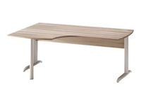 Bureau compact à gauche JAZZ+ - 180 cm - Pieds métal - Chêne gris