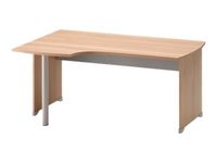 Bureau compact à gauche JAZZ+ - 160 cm - Pieds panneaux - Hêtre