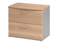 Rangement bas JAZZ+ - L80 x H71 x P48 - 2 tiroirs - Hêtre ambré