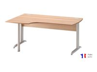 Bureau compact à gauche JAZZ+ - 160 cm - Pieds métal - Hêtre