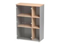 Bibliothèque JAZZ+ - L80 x H112 x P39 - 2 portes vitrées - Hêtre