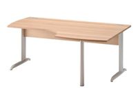 Bureau compact à droite JAZZ+ - 180 cm - Pieds métal - Hêtre ambré