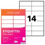Office Star - 1400 Étiquettes multi-usages blanches - 105 x 42,4 mm - réf OS43653
