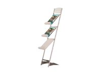 INOVSHOP - Porte-brochures de sol A4 3 niveaux - noir - usage intérieur