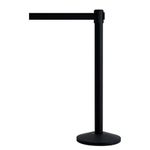 INOVSHOP - Poteau de guidage noir avec sangle rétractable noire