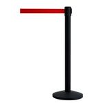INOVSHOP - Poteau de guidage noir avec sangle rétractable rouge