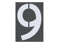 Pickup Home 3D Milan - Étiquette autocollante 100 mm - Chiffre 9 - gris