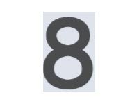 Pickup Home 3D Rio - Étiquette autocollante 100 mm - Chiffre 8 - gris