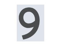 Pickup Home 3D Rio - Étiquette autocollante 100 mm - Chiffre 9 - gris
