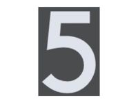 Pickup Home 3D Milan - Étiquette autocollante 60 mm - Chiffre 5 - gris