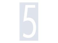 Pickup Home 3D Oslo - Étiquette autocollante 90 mm - Chiffre 5 - blanc