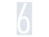 Pickup Home 3D Oslo - Étiquette autocollante 90 mm - Chiffre 6 - blanc