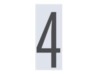Pickup Home 3D Oslo - Étiquette autocollante 90 mm - Chiffre 4 - gris