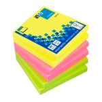 Global Notes - Pack de 6 Blocs - Notes adhésives 80 feuilles - 75 x 75 mm - couleurs assorties