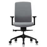 Fauteuil de bureau - CHARLIE - coque noire et tissu gris - accoudoirs réglables