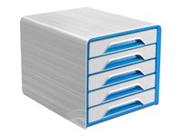 CEP Gloss - Module de classement 5 tiroirs - blanc/bleu