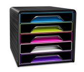 CEP Gloss - Module de classement 5 tiroirs - noir/multicolore subtil