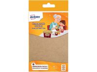 Avery - 18 Étiquettes adhésives ovales kraft - 41 x 89 mm
