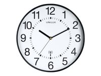 Unilux - Horloge Wave - mécanisme radio pilotée - 30 cm - noir