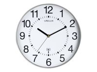 Unilux - Horloge Wave - mécanisme radio pilotée - 30 cm - gris métal