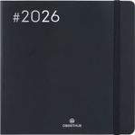 Flex - Agenda 1 semaine sur 2 pages - 16 x 16 cm - noir - Oberthur