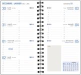 Recharge agenda spiralé - 1 semaine sur 2 pages - 8,9 x 16,5 cm - grille contemporaine - Oberthur