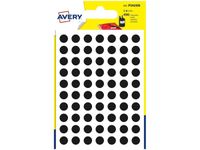 Avery - 490 Pastilles adhésives - noir - diamètre 8 mm