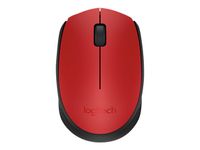 Logitech M171 - ratón - 2.4 GHz - negro, rojo
