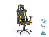 Fauteuil gamer SPORTING - accoudoirs réglables - noir et jaune