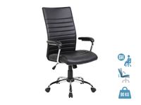 Fauteuil de bureau BRISTOL - accoudoirs fixes - noir