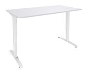 Bureau LEVEL - Bureau éléctrique - L160 - pied blanc - plateau Blanc perle