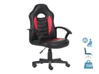 Fauteuil gamer ANZIO - accoudoirs fixes - noir et rouge