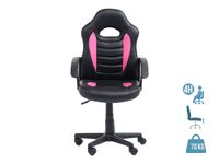 Fauteuil gamer ANZIO - accoudoirs fixes - noir et rose