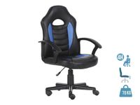 Fauteuil gamer ANZIO - accoudoirs fixes - noir et bleu